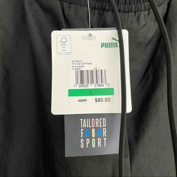 Puma TFS OG AOP Pants 90’s Sweatpants Size L Black - Picture 7 of 12